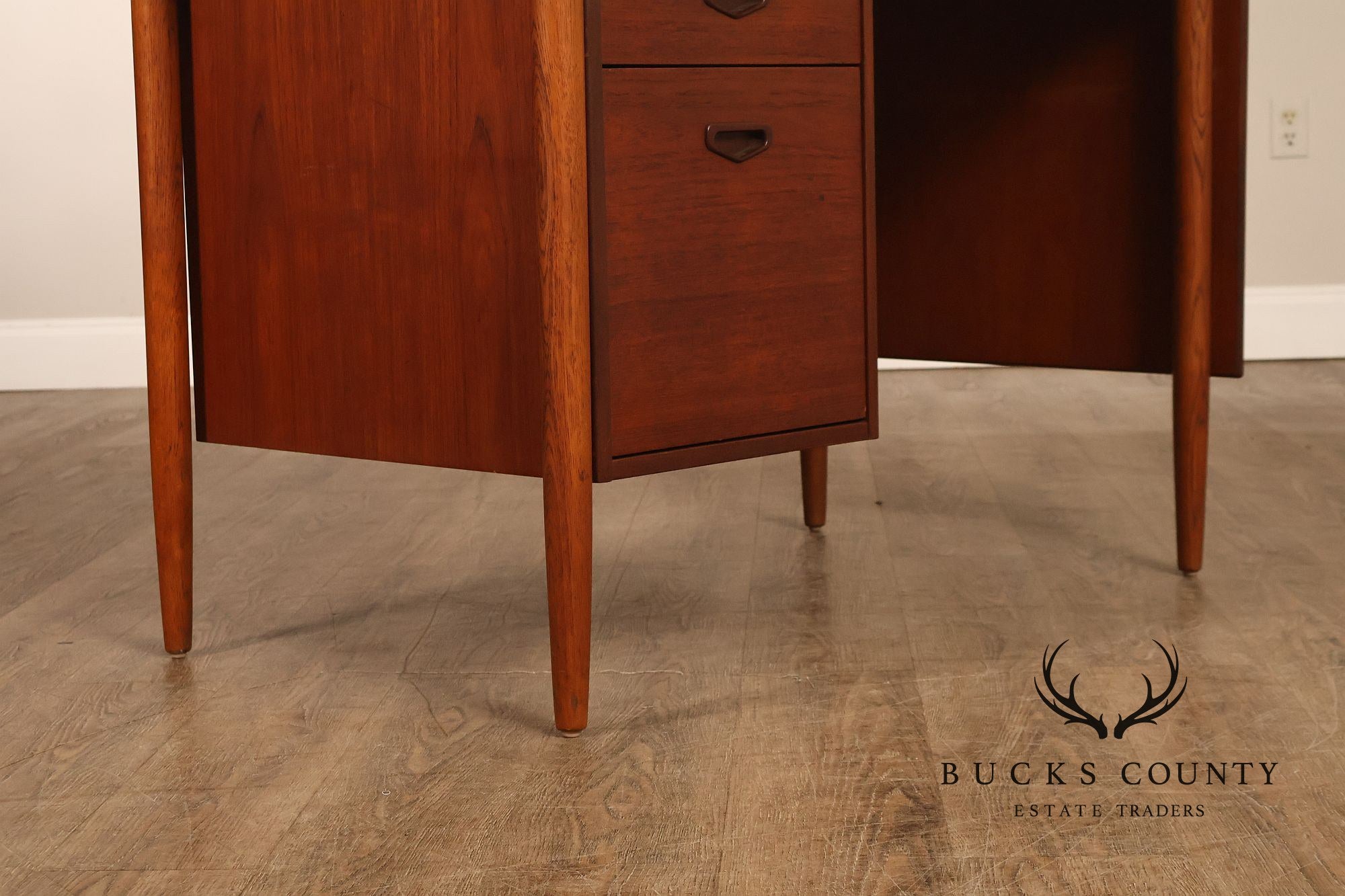 Arne Vodder Attributed Danish Modern Teak Drop Leaf Desk