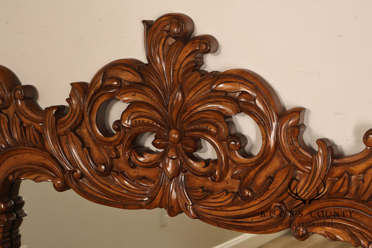 Large Hand Carved Baroque Style Wood Wall Mirror