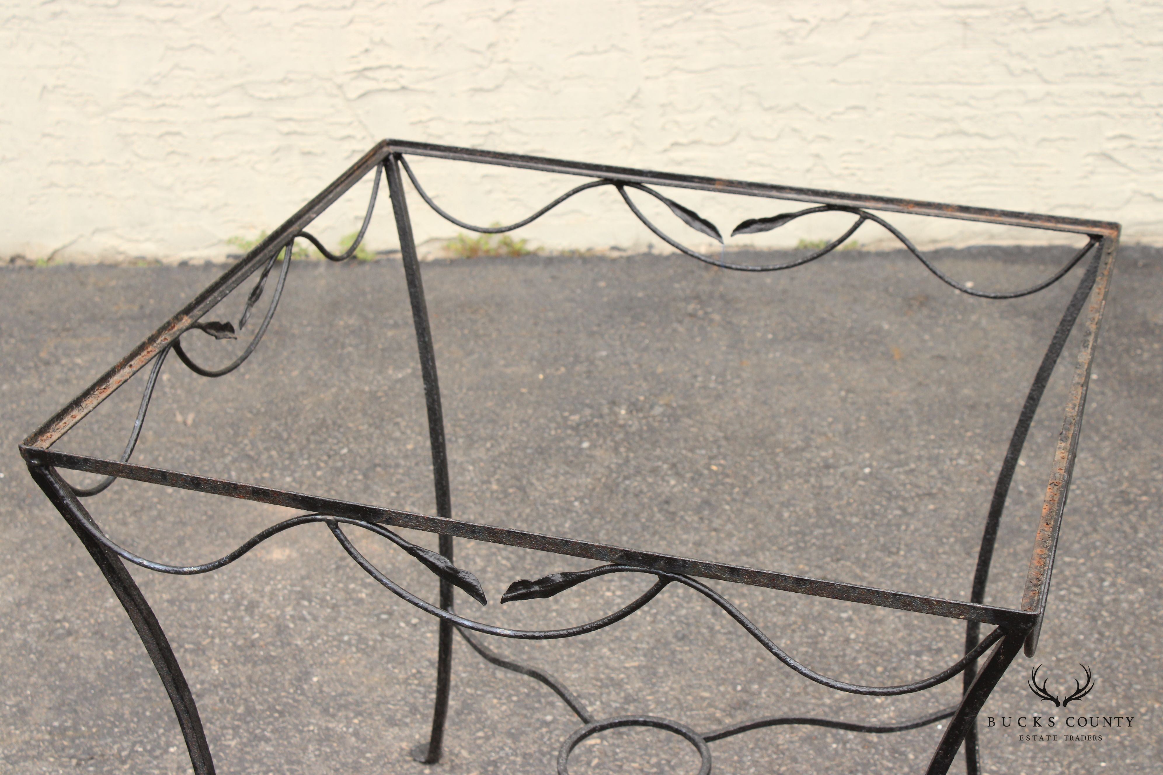 Vintage Wrought Iron Outdoor Dining Table Base
