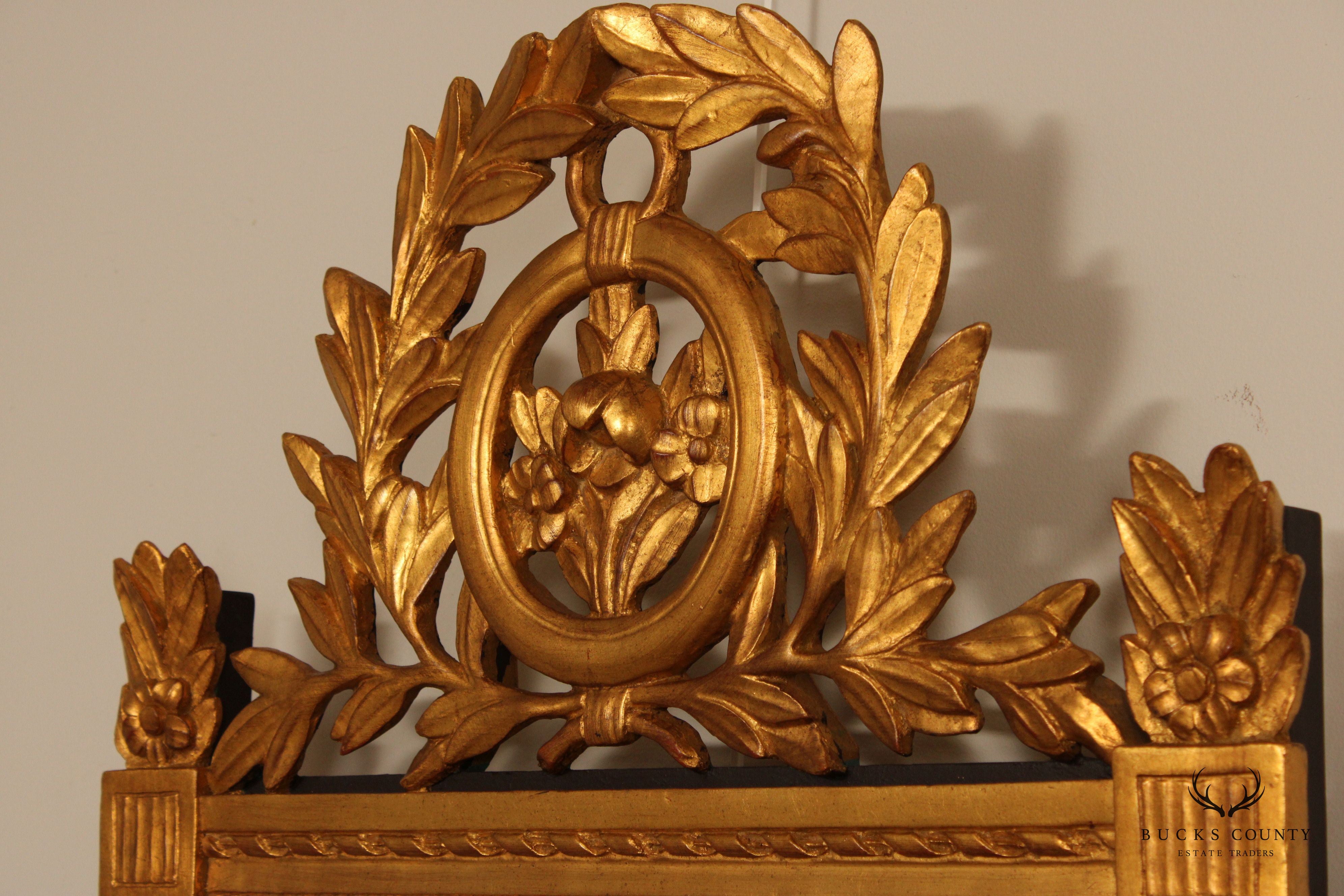 French Louis XVI Style Carved Giltwood Mirror