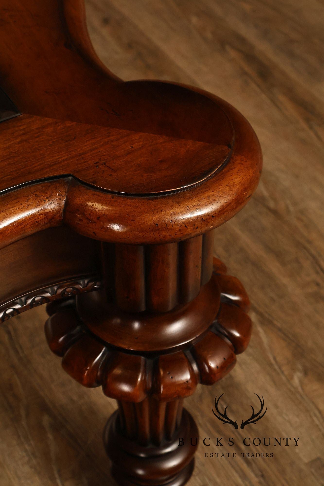 Mediterranean Style Carved Wood And Glass Square Coffee Table
