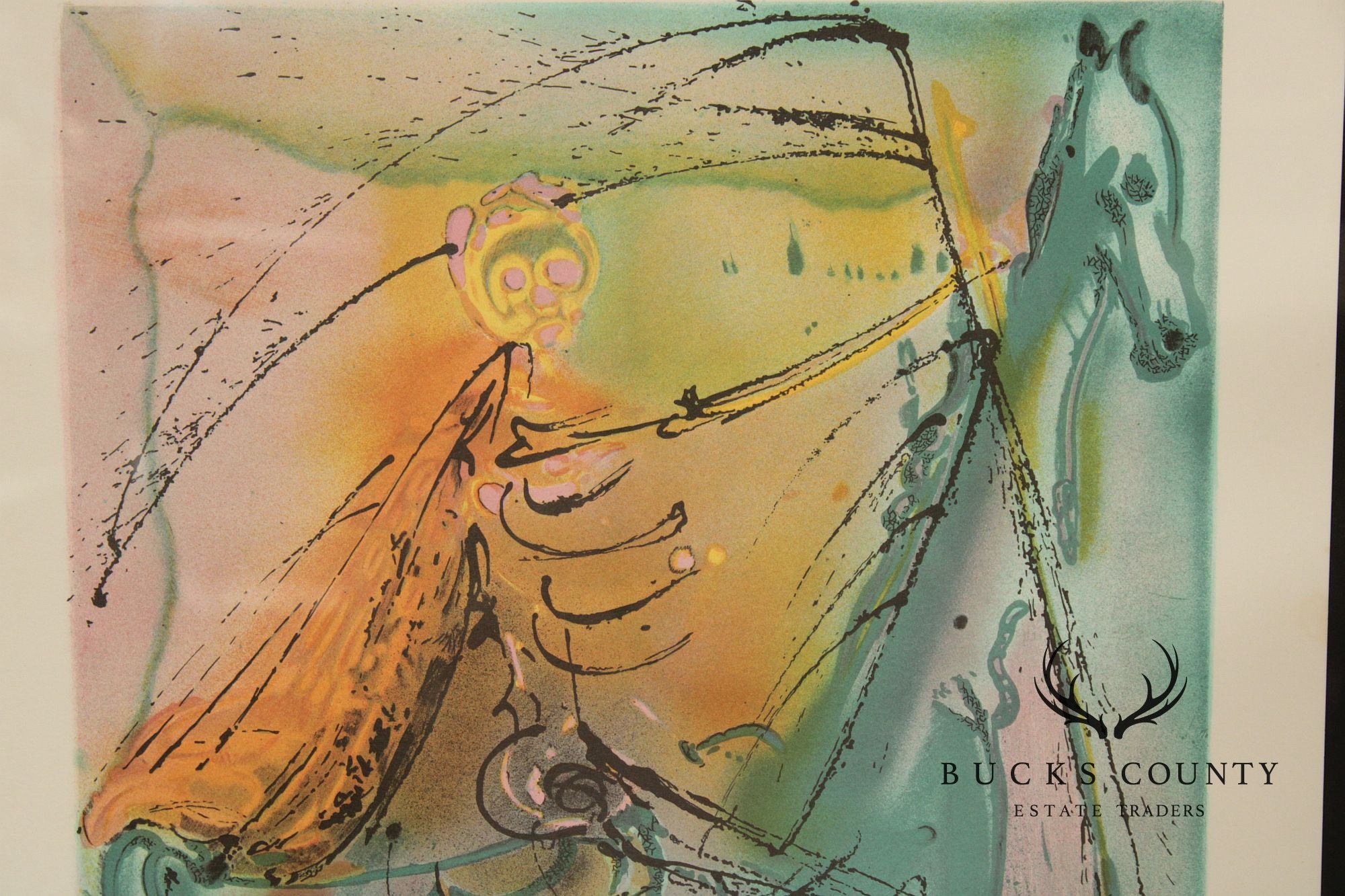 Salvador Dalí Framed Lithograph, 'Cheval De La Mort'