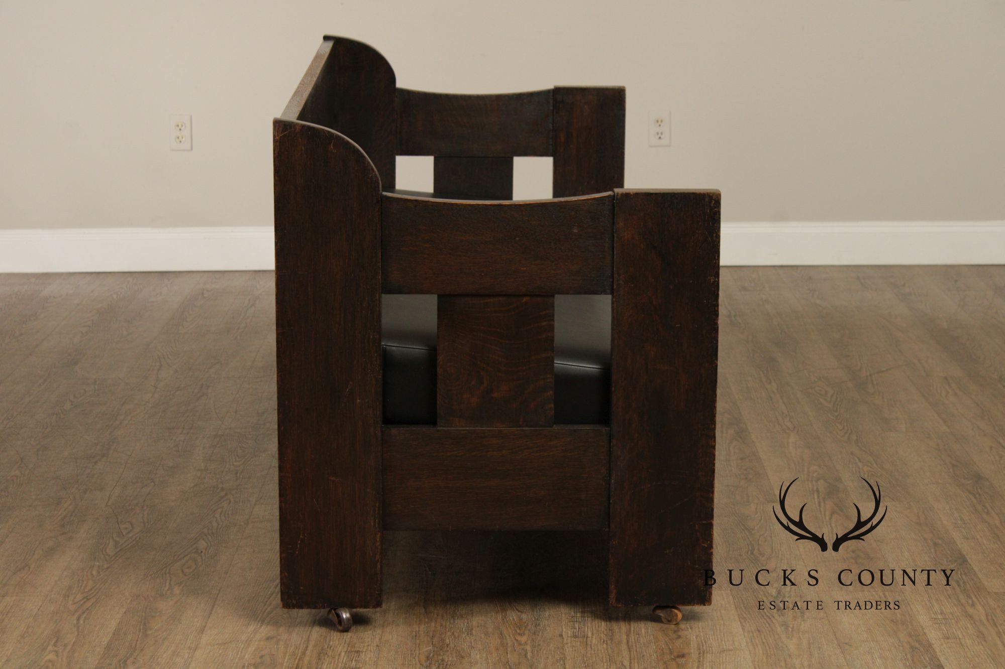 Limbert Antique Arts & Crafts Oak Settle Sofa
