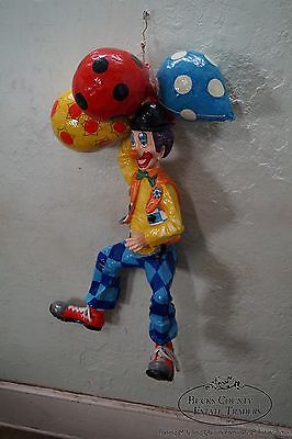 Mid Century Artist Made Paper Mache Hanging Clown Sculpture Sergio Bustamante