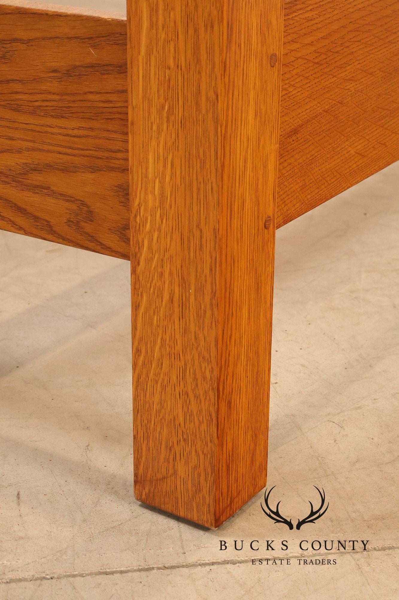 Custom Crafted Mission Style Oak Queen Bed Frame