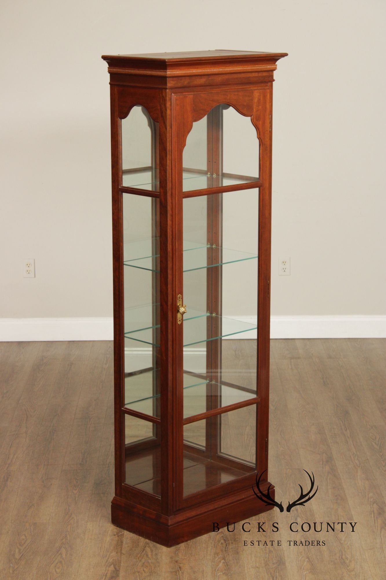 Knob Creek Traditional Cherry Narrow Curio Display Cabinet
