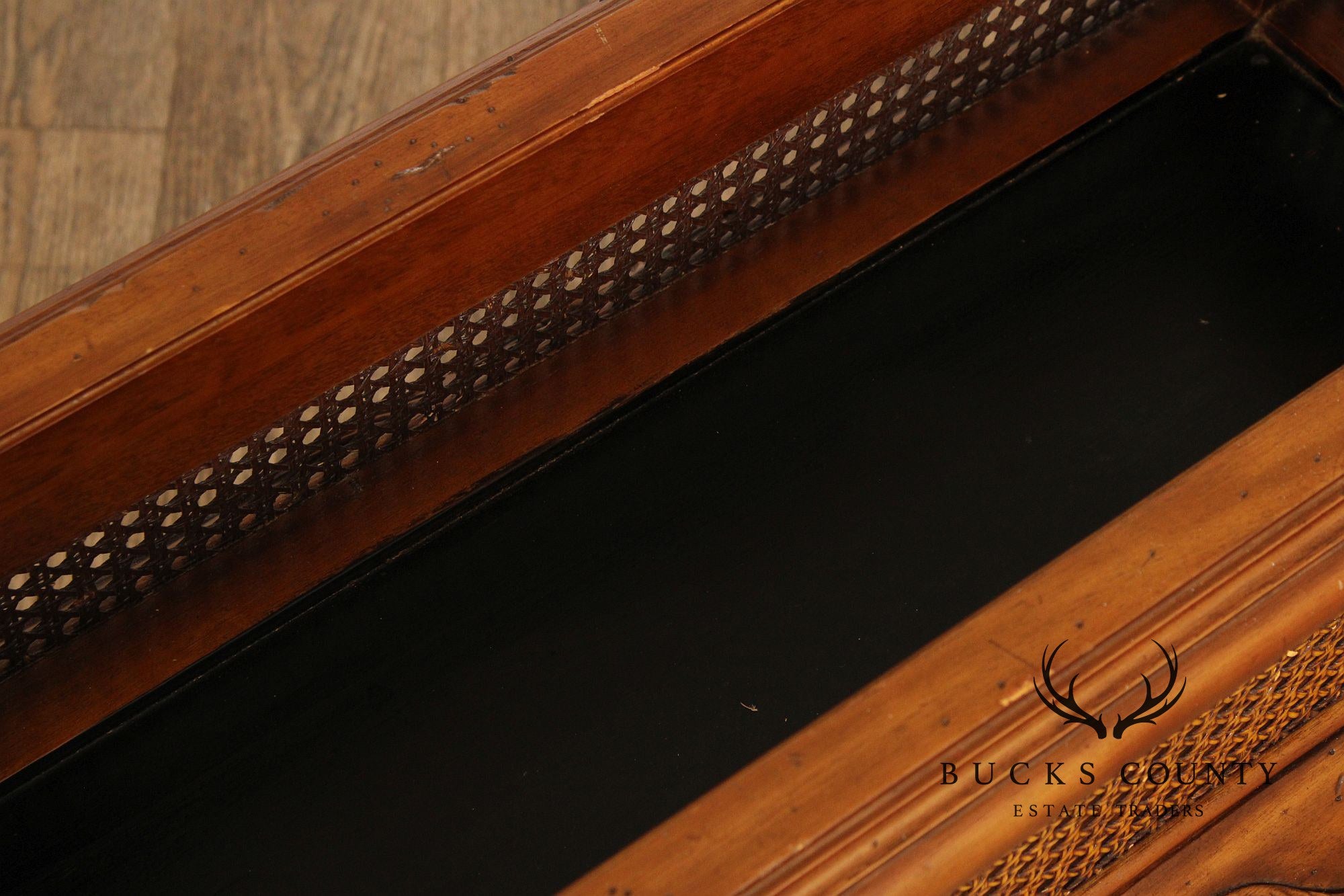 Maitland Smith Carved Mahogany and Rattan Planter