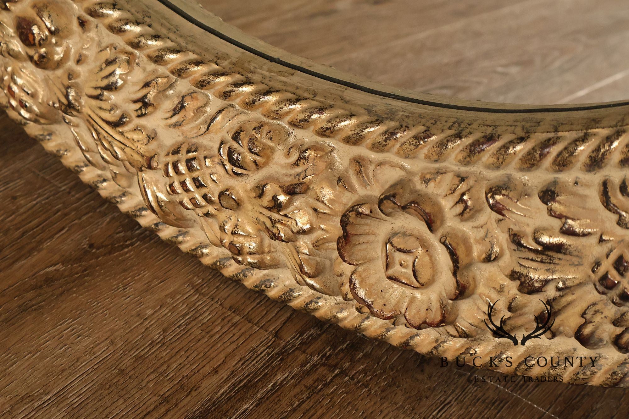 The Bombay Company 'Chardonnay' Round Carved Wall Mirror