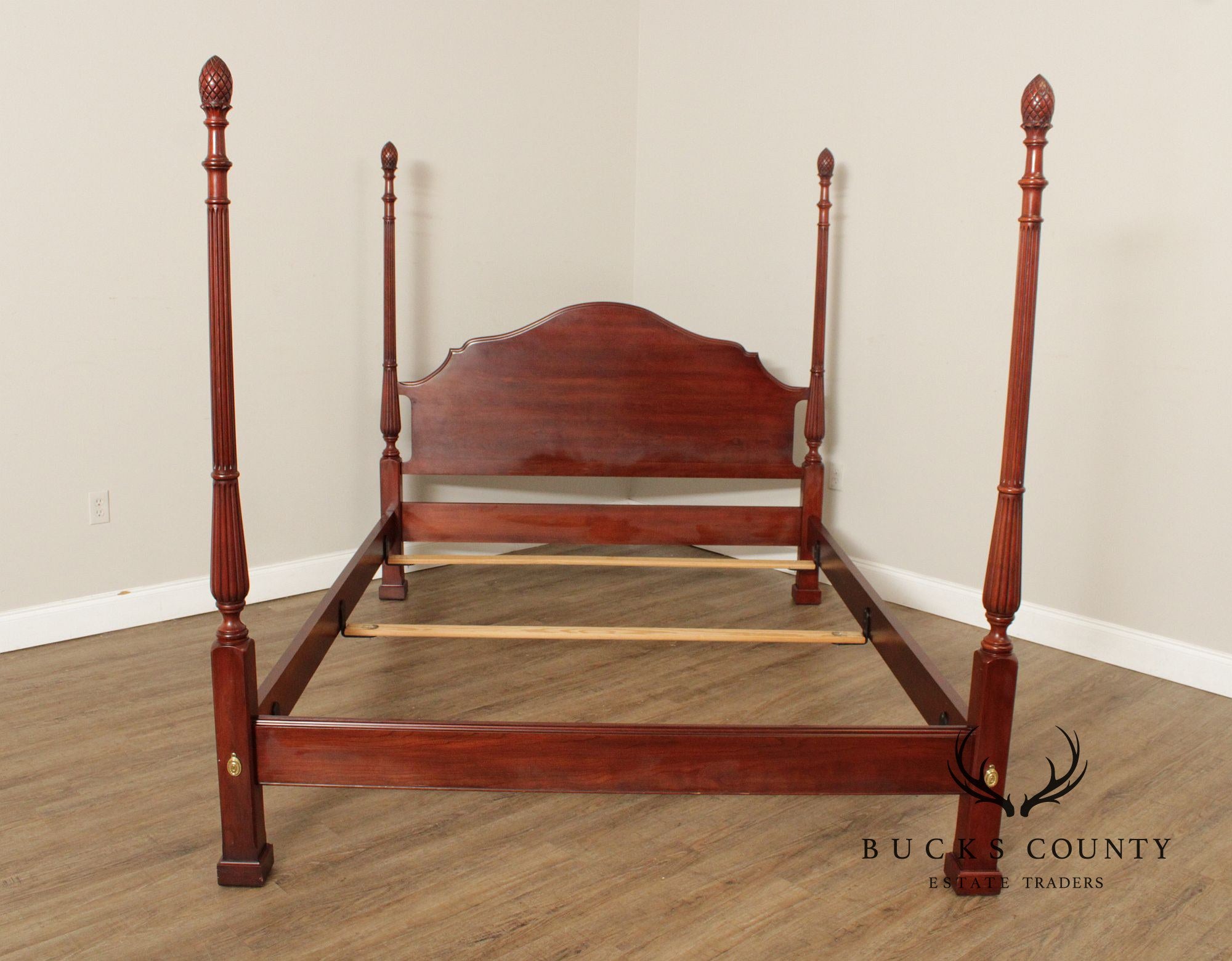 Henkel Harris Carved Black Cherry Queen Poster Bed