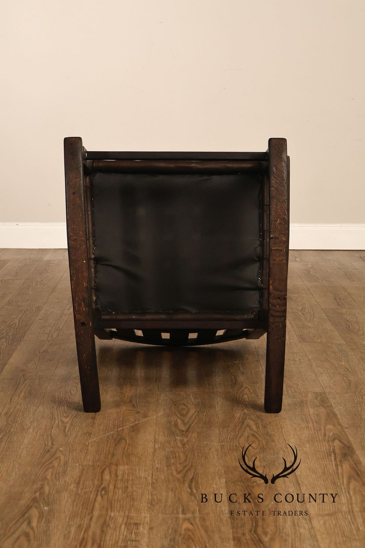 Antique Gustav Stickley Mission Oak V Back Rocking Armchair