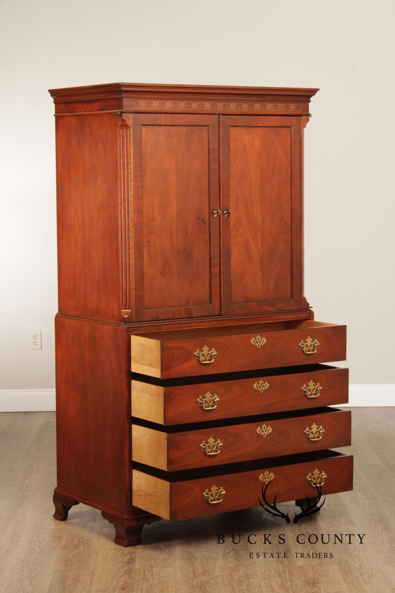 Baker Furniture Chippendale Style Mahogany Armoire
