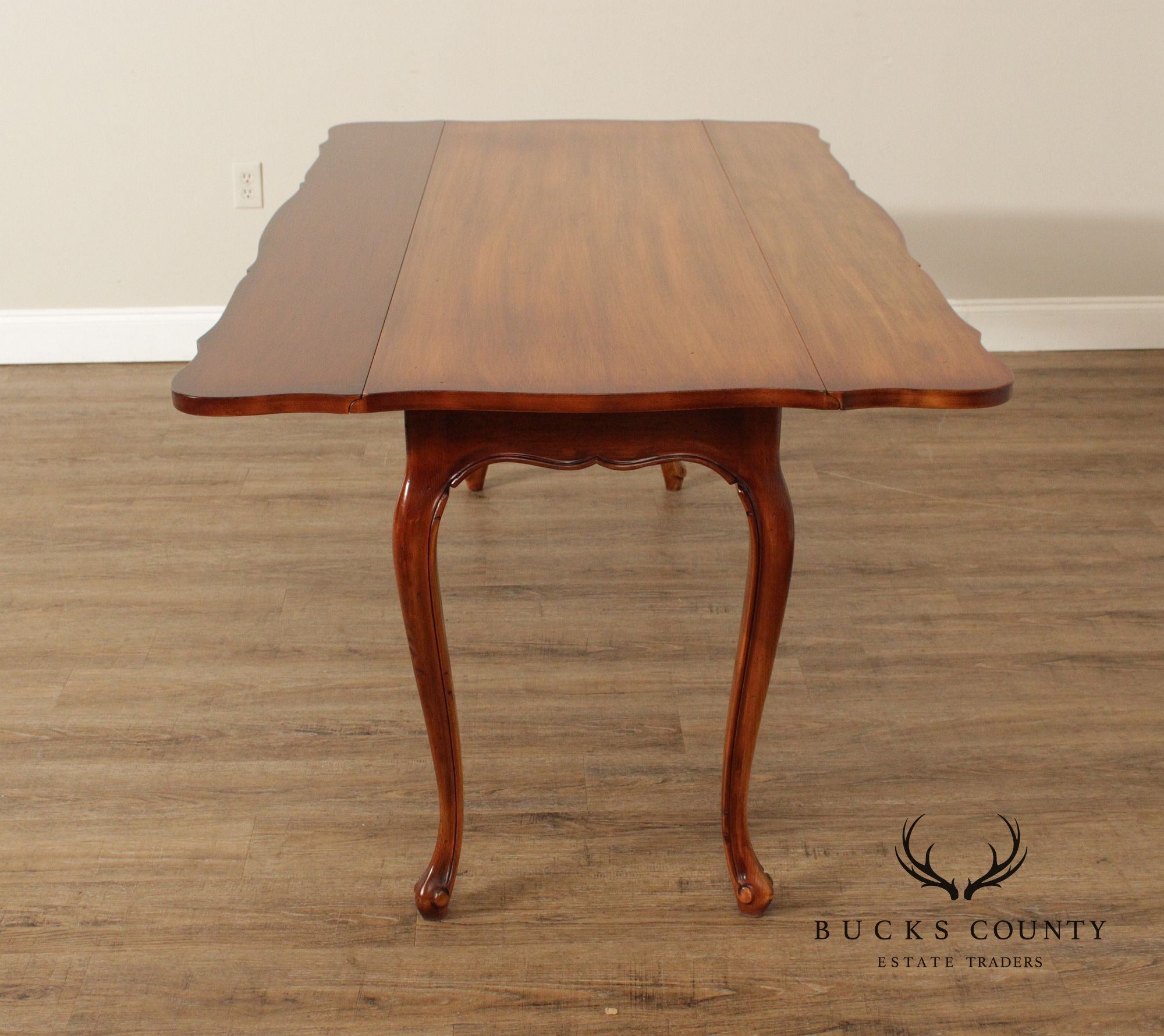 French Country Style Long Vintage Drop Leaf Dining Table