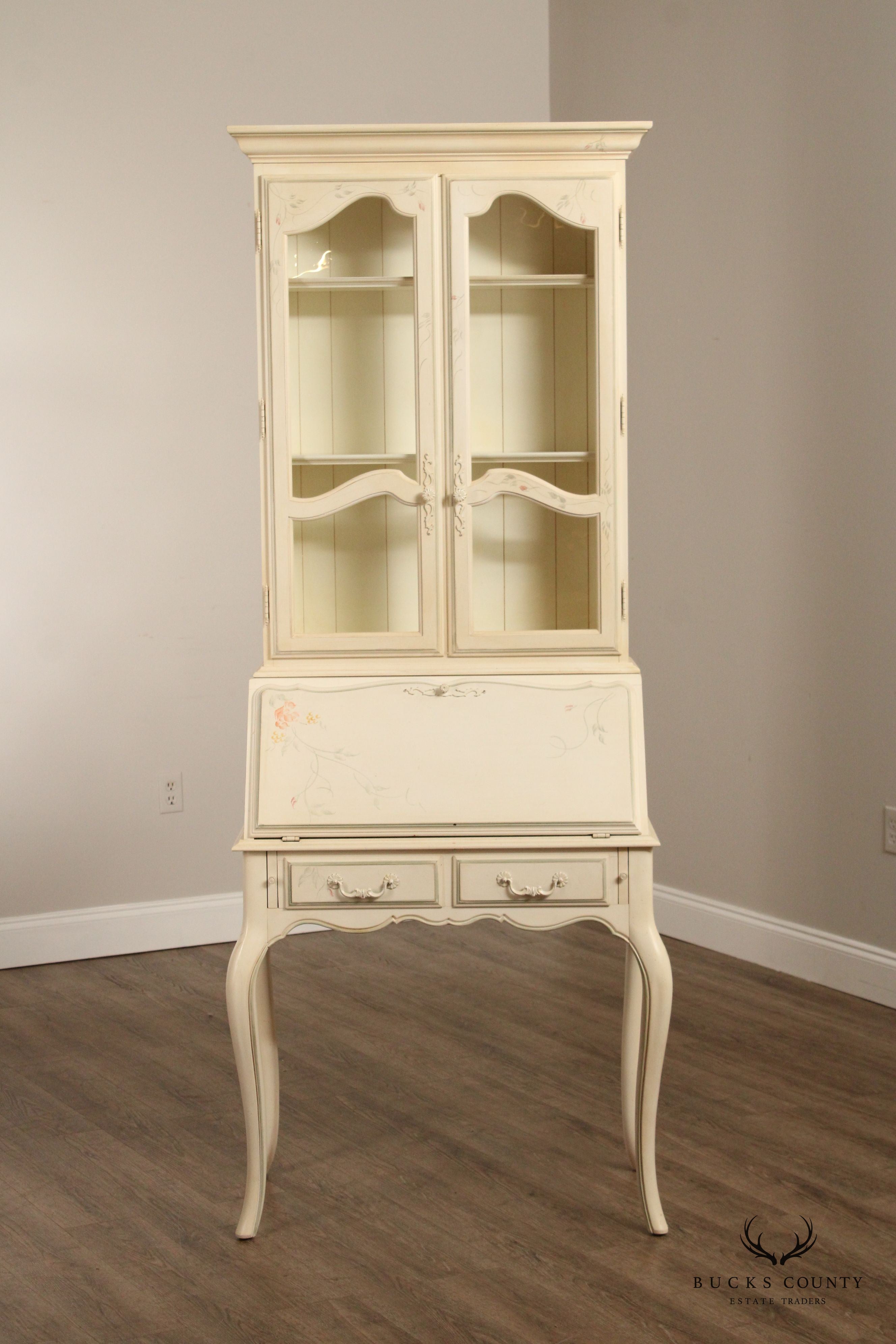 ETHAN ALLEN COUNTRY FRENCH PAINT DECORATED SECRETARY DESK