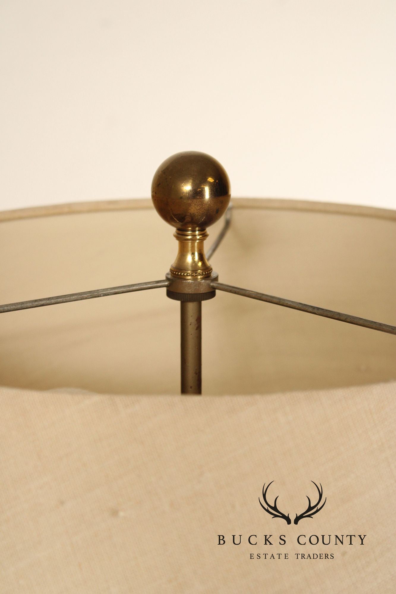 Vintage Brass Floor Lamp With Shade