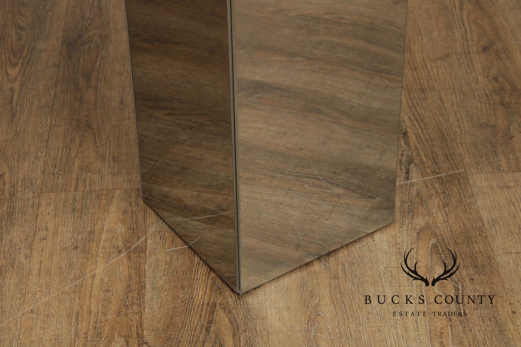 Modern Style Polished Stainless Steel Pedestal With Coral Fan Sculpture