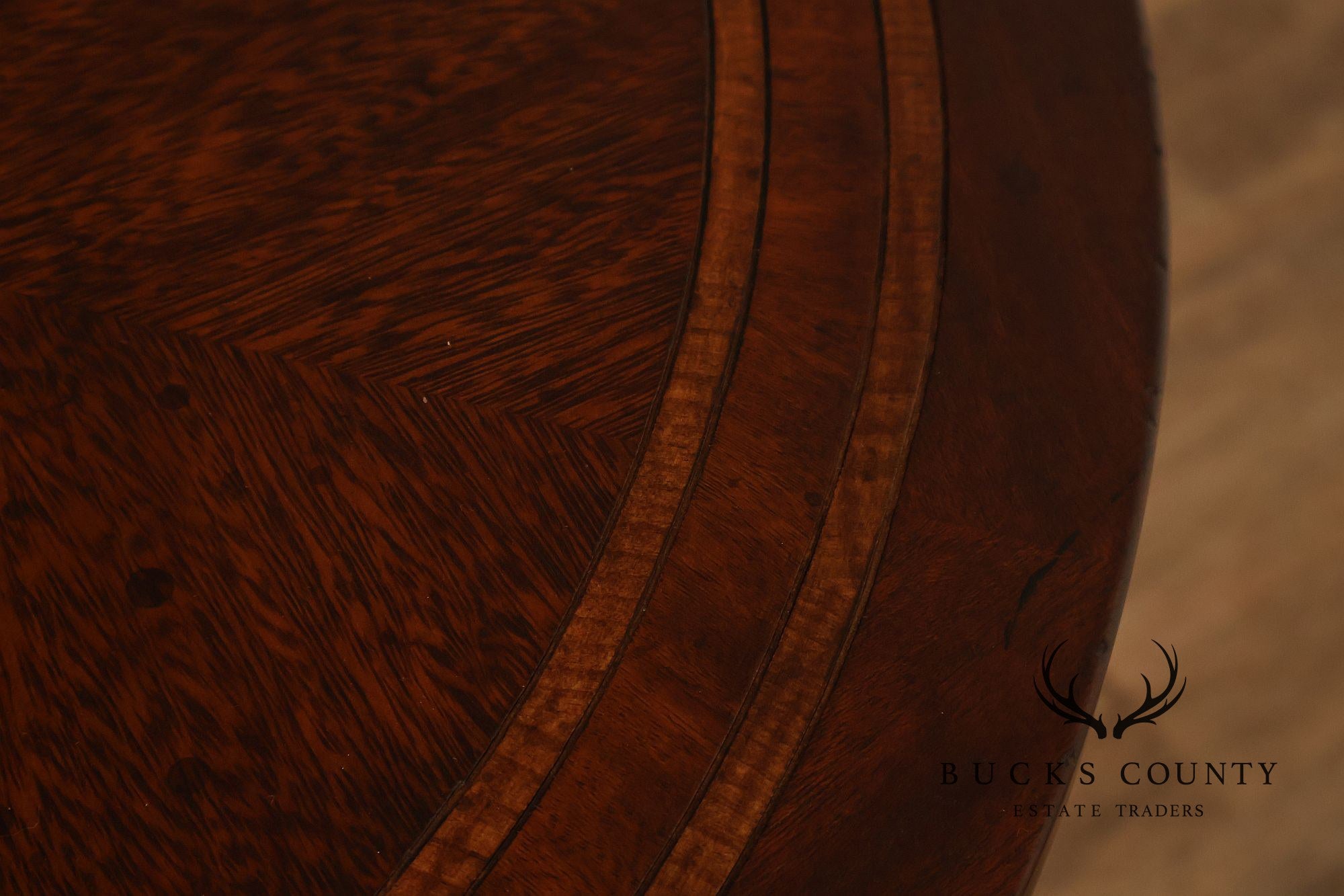 Theodore Alexander Pair of 'Occasionally Italian' Round Mahogany Side Tables