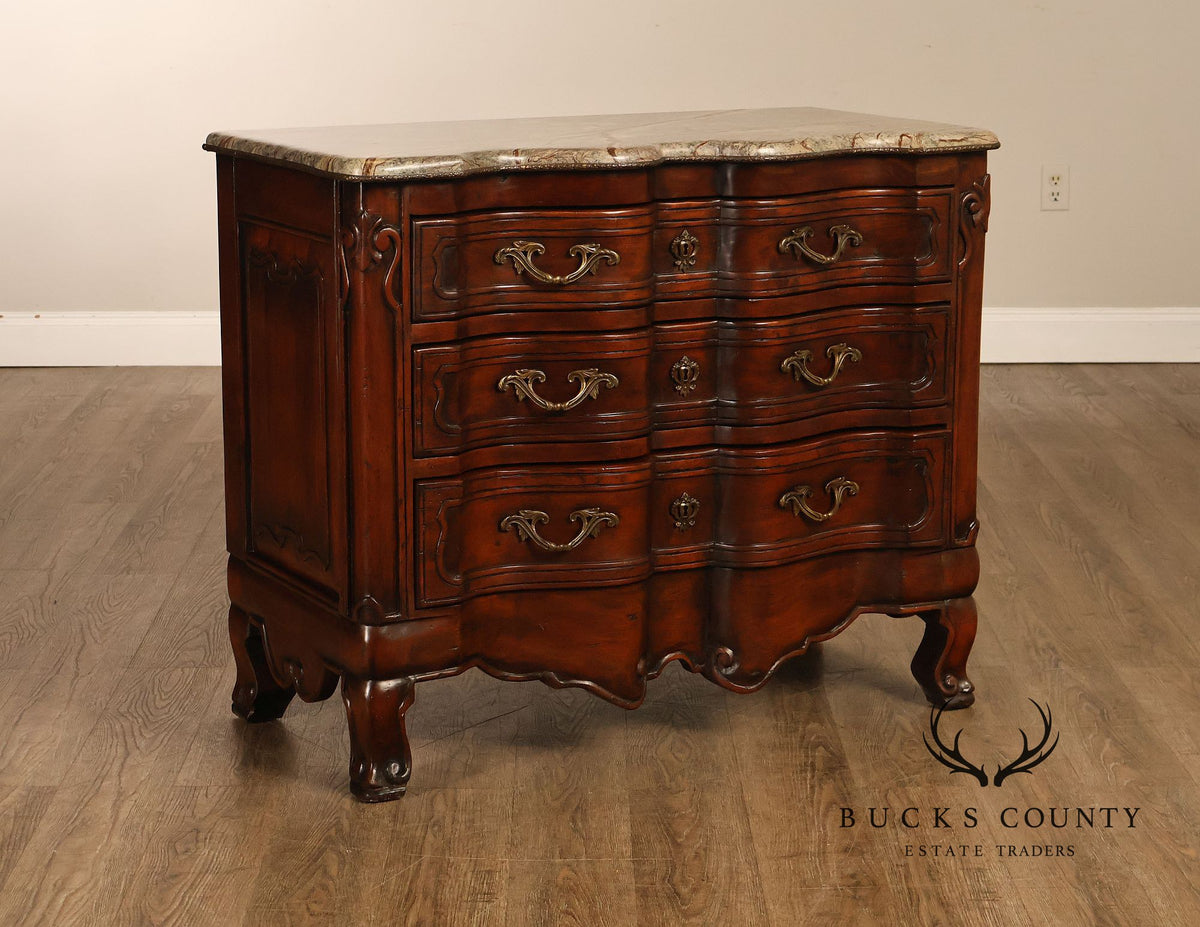 French Provincial Style Marble Top Chest of Drawers