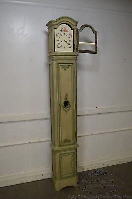 18th Century French Louis XV Period Hand Painted Long Case Clock