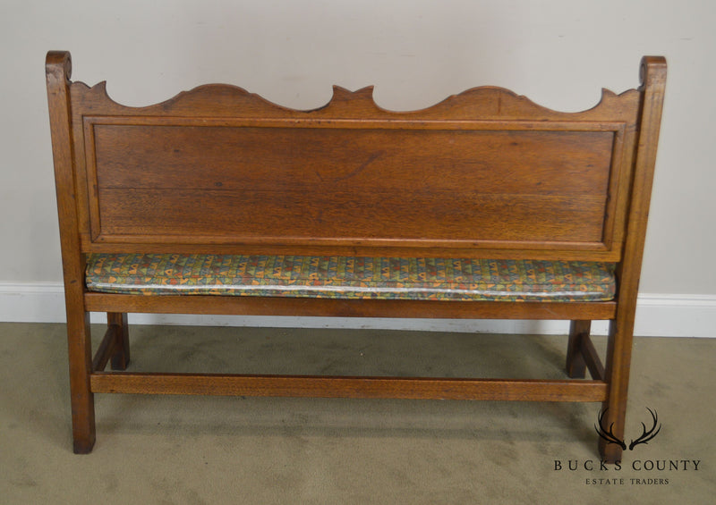Anglo Indian Antique Carved Hardwood Settee Bench