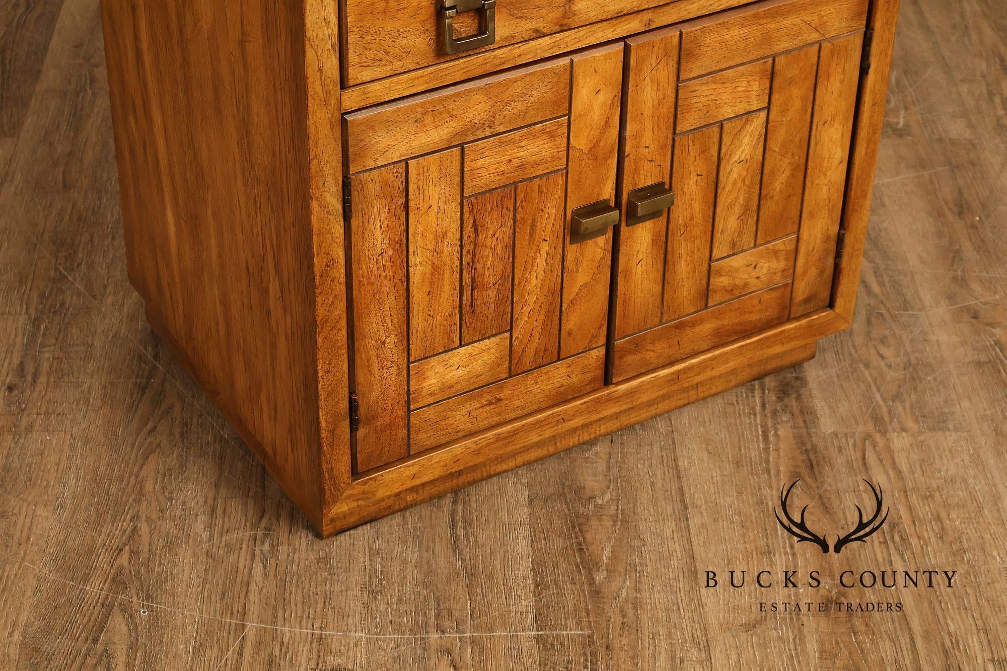 Drexel 'Woodbriar' Campaign Style Pair of Nightstands