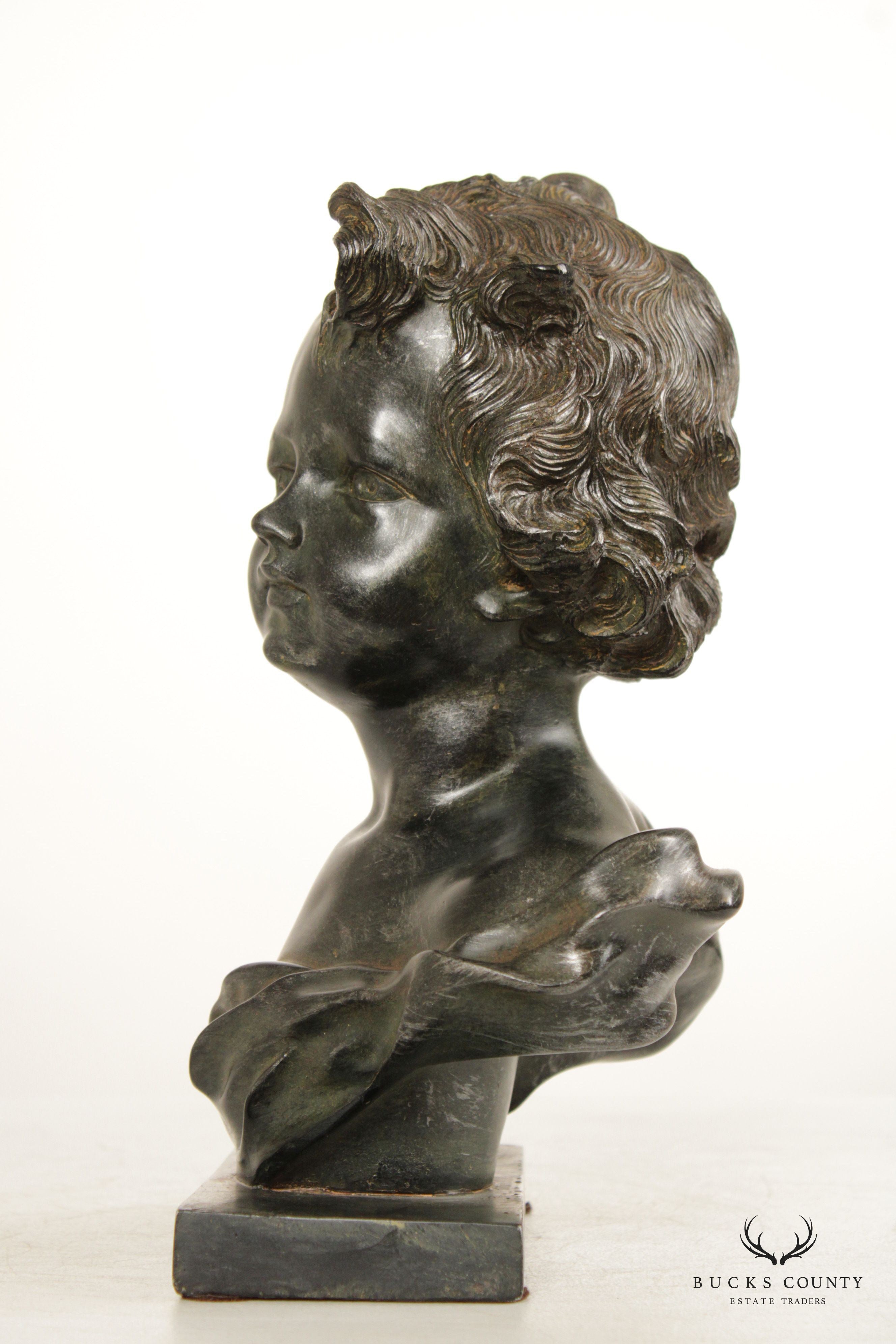 Vintage Classical Style Bronzed Bust Statue