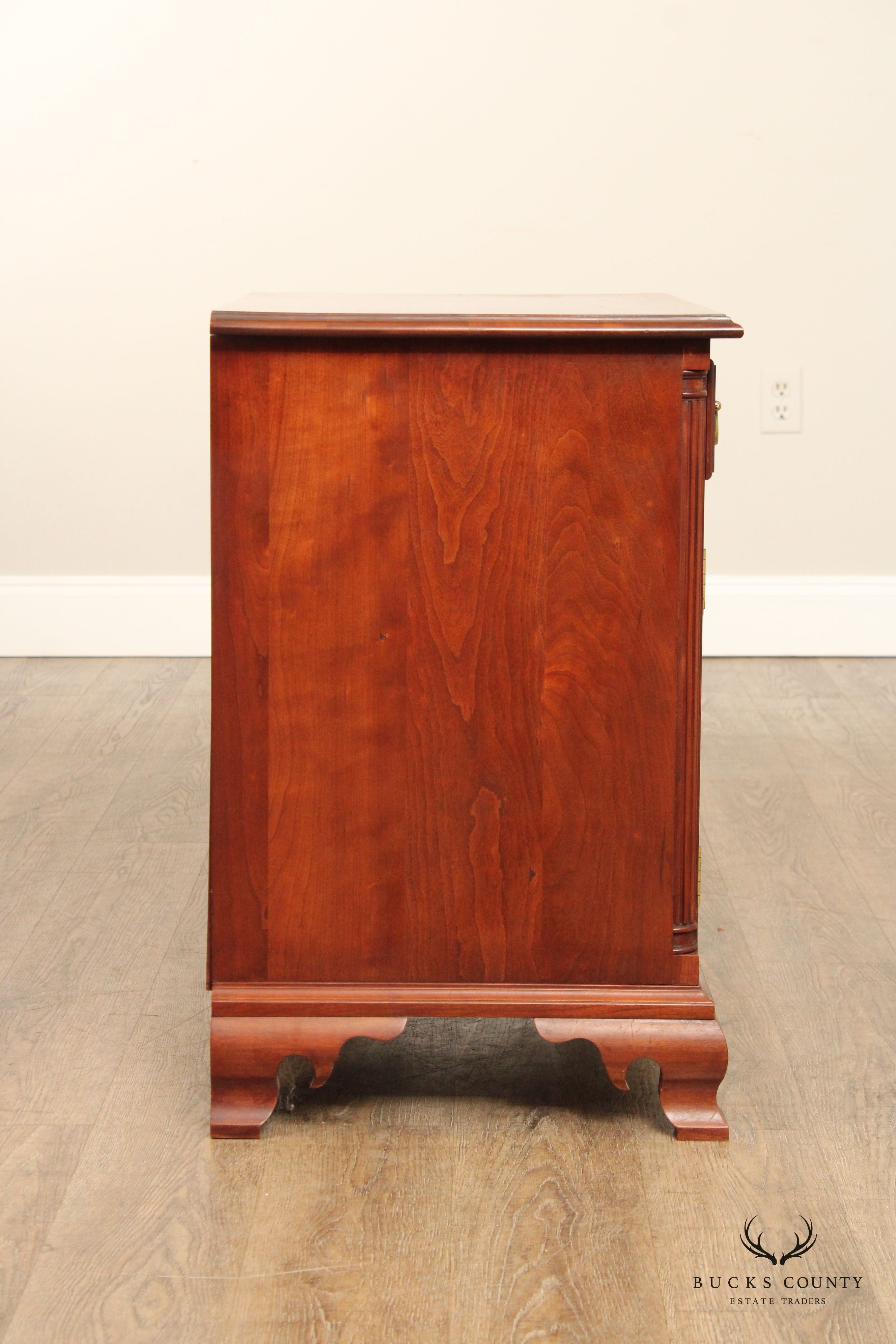 Chippendale Style Cherry Nightstand Cabinet