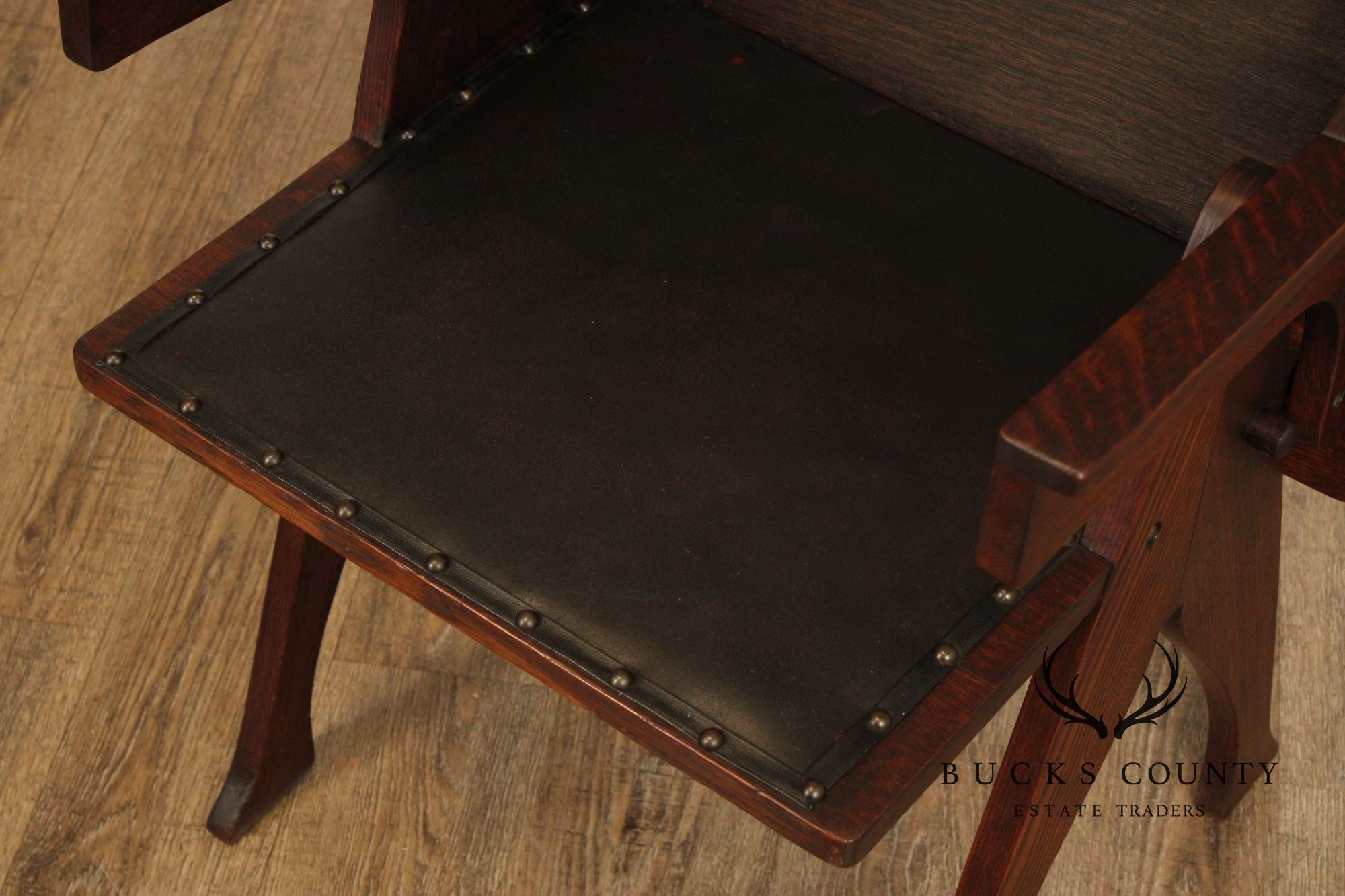 English Arts And Crafts Oak and Leather Metamorphic Armchair  Game Table