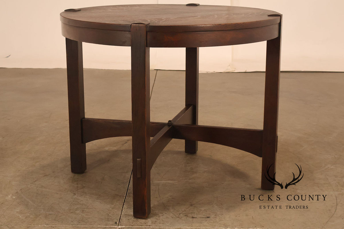 Antique Gustav Stickley Model #645 Mission Oak Round Center Table