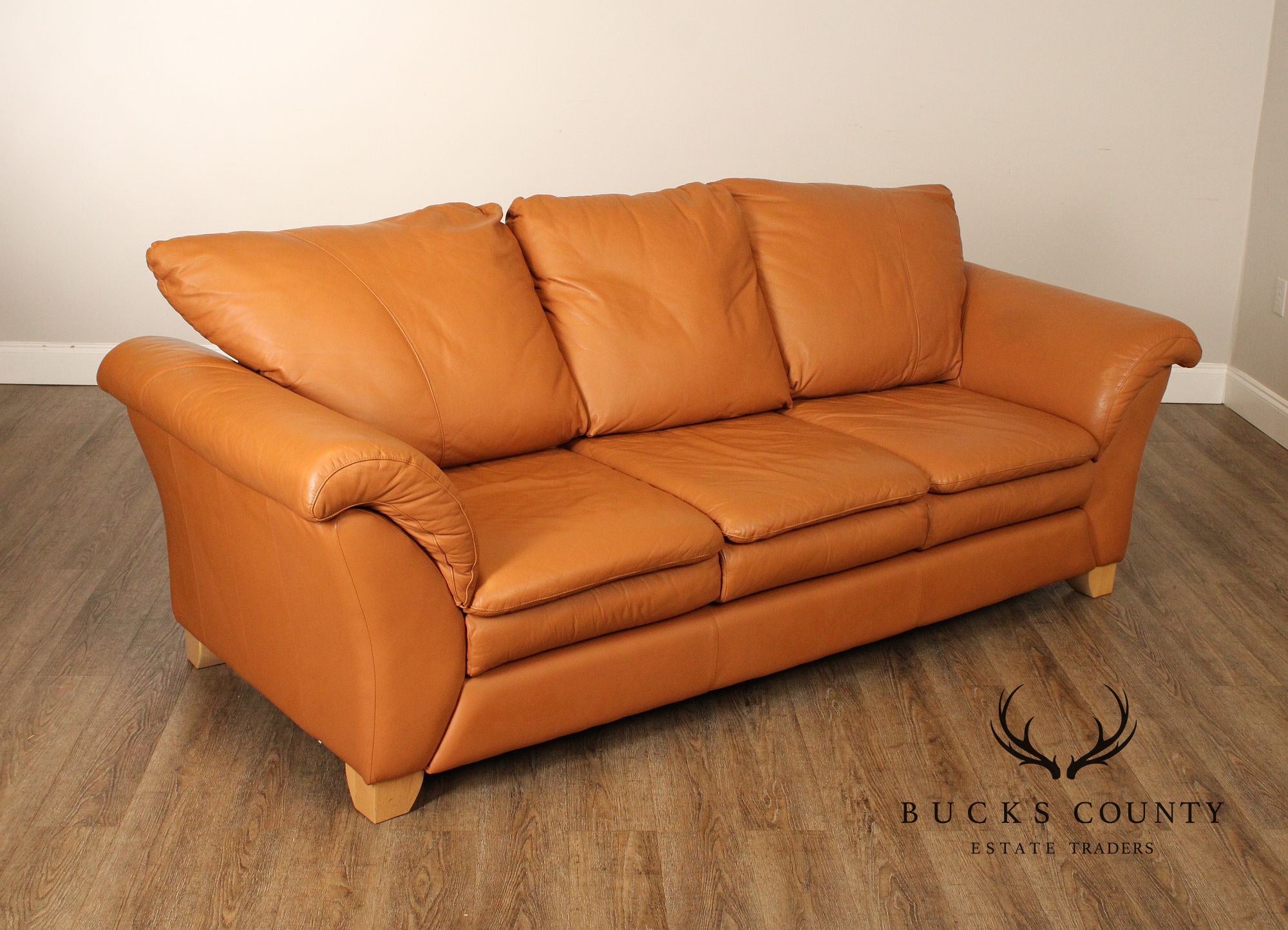 Post Modern Three-Seat Italian Leather 'Sonora' Sofa