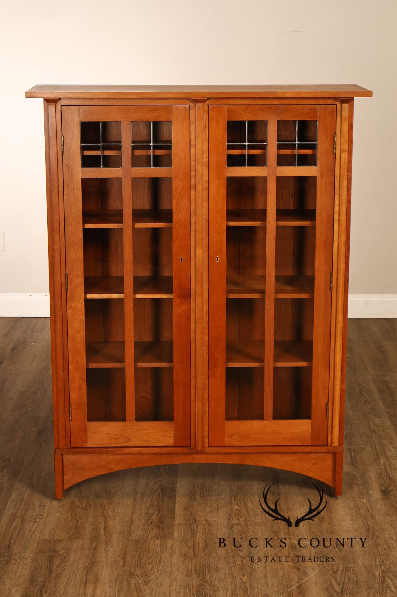 Stickley Mission Collection Pair of Harvey Ellis Cherry Bookcases