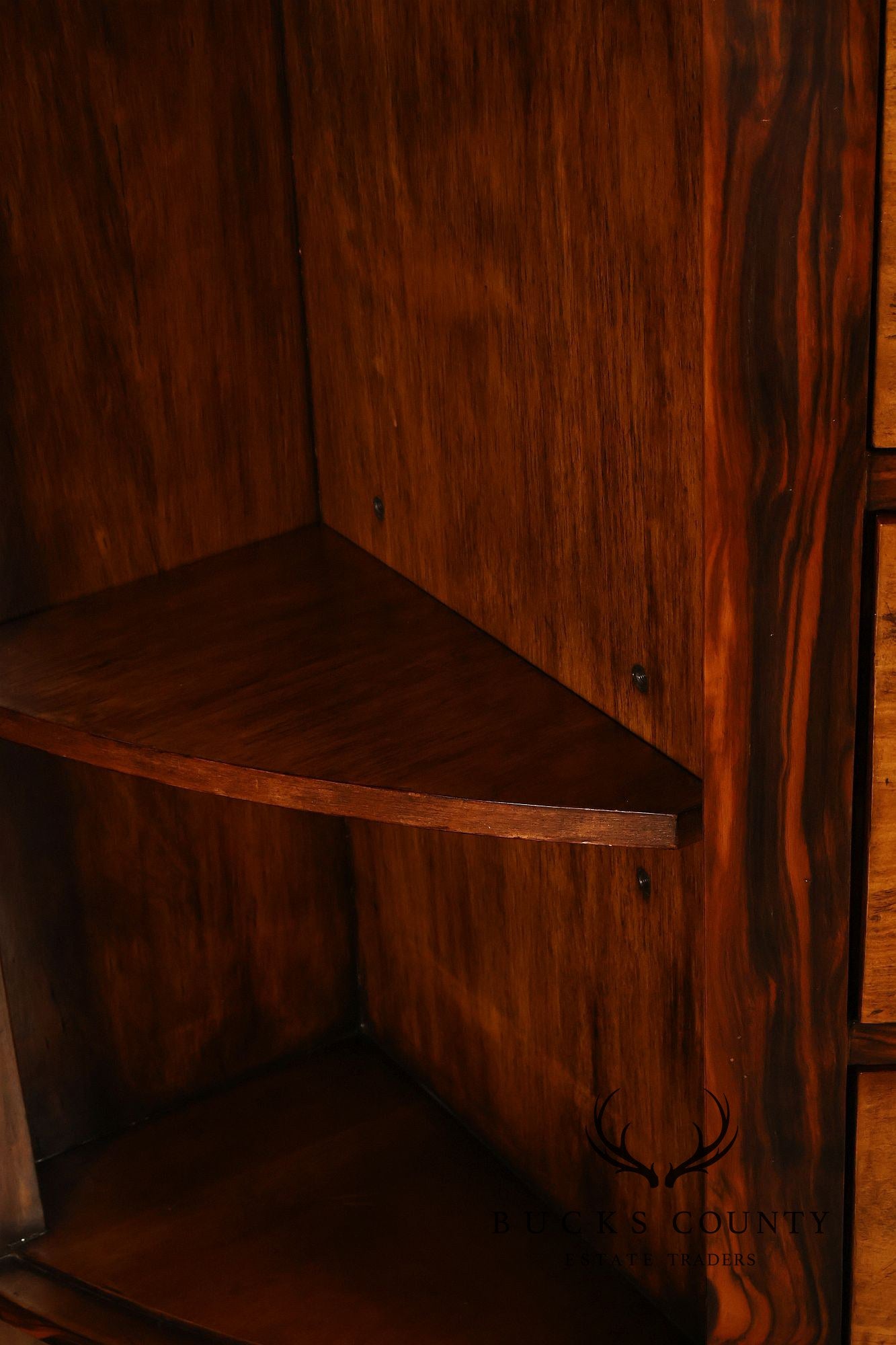 John-Richard Ebony Inlaid Satinwood Demilune Chest