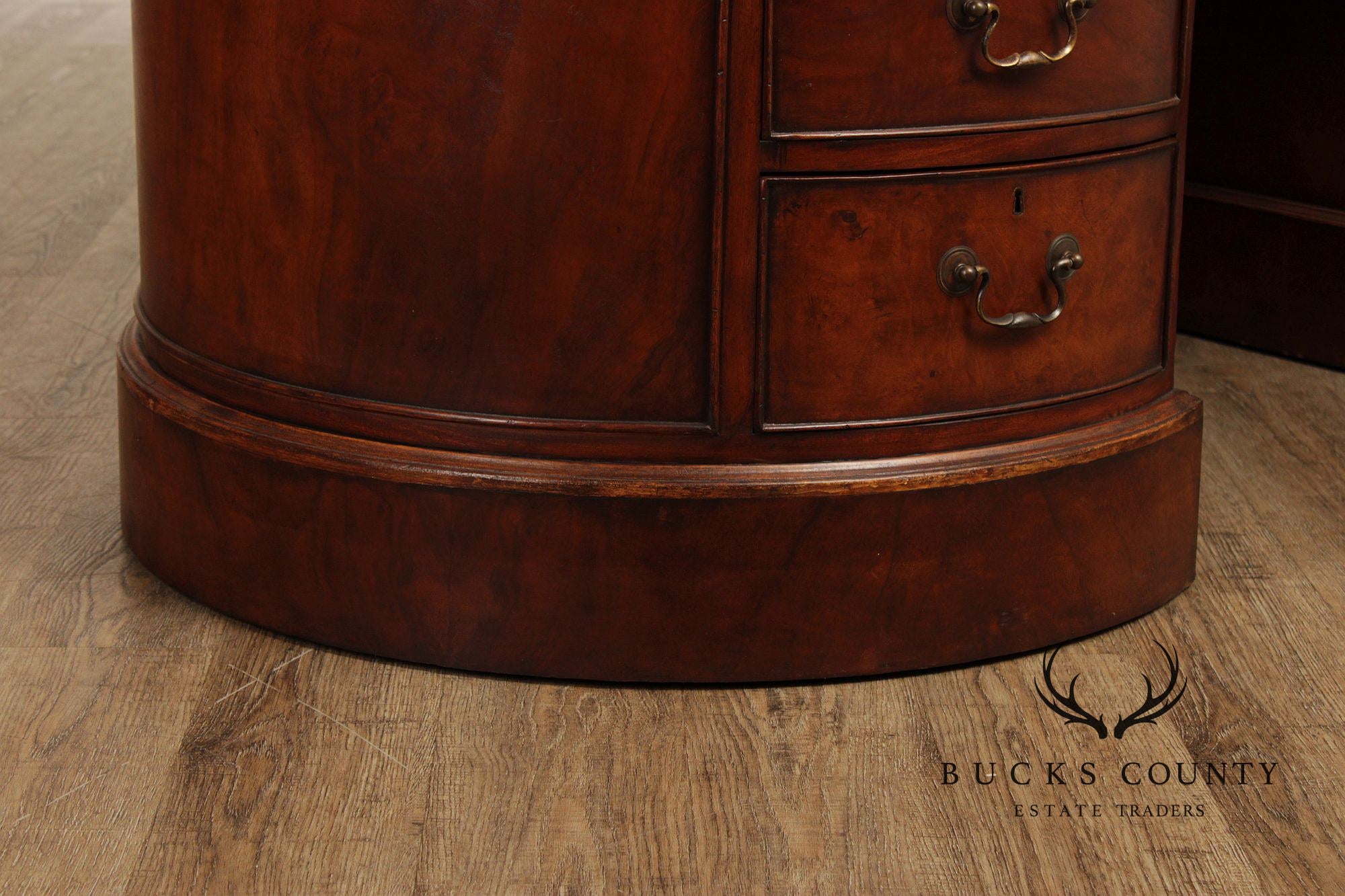 Regency Style Leather Top Walnut Kidney Executive Desk