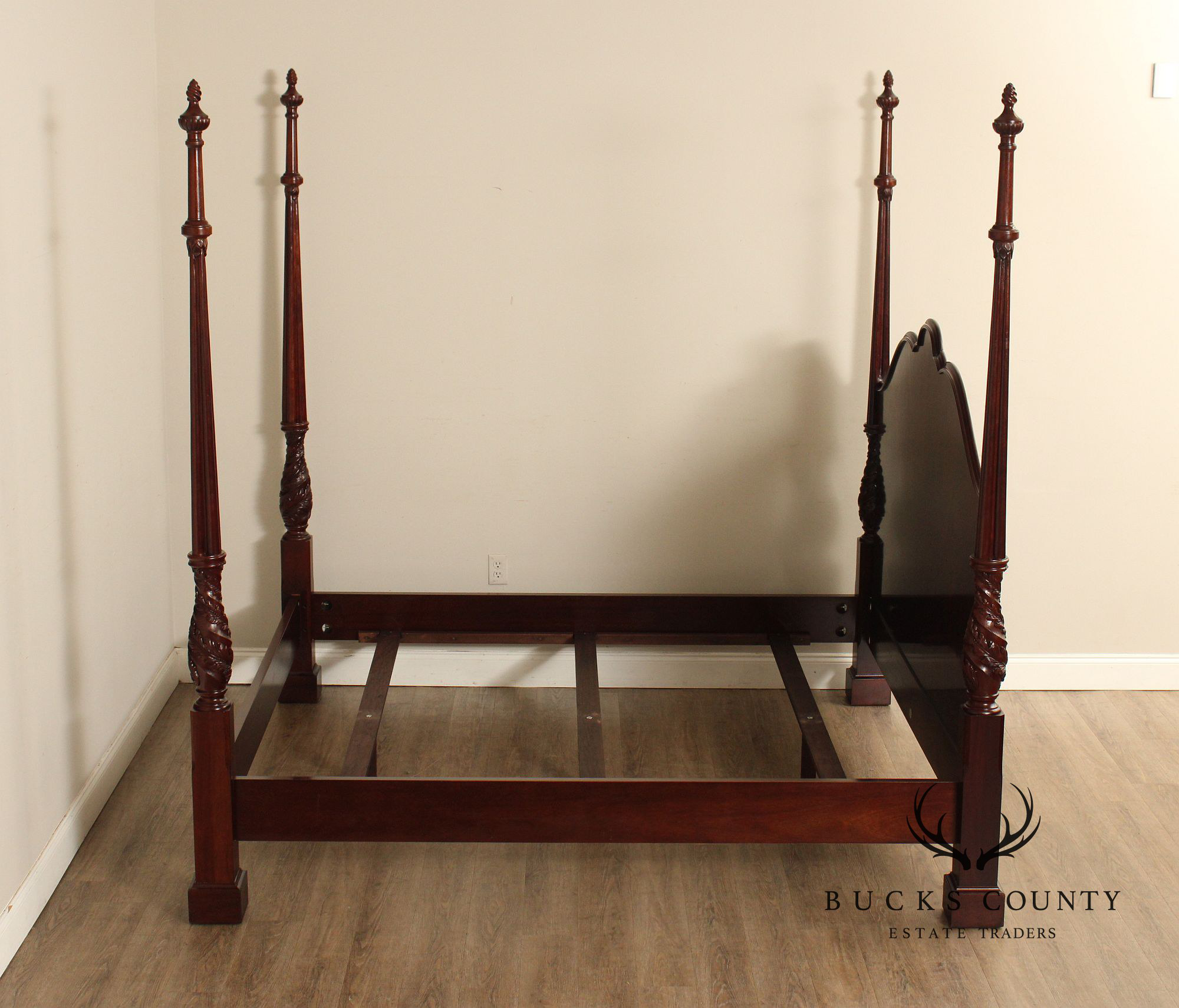 Baker Sunburst Mahogany King Size Poster Bed