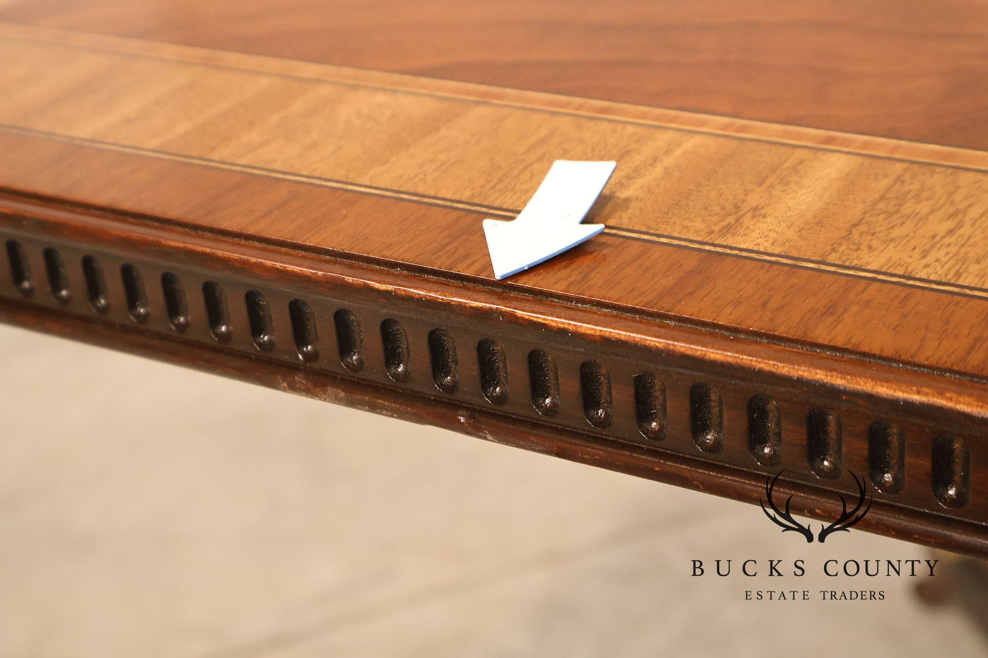 Maitland Smith Greek Key Mahogany & Satinwood Banded Dining Table