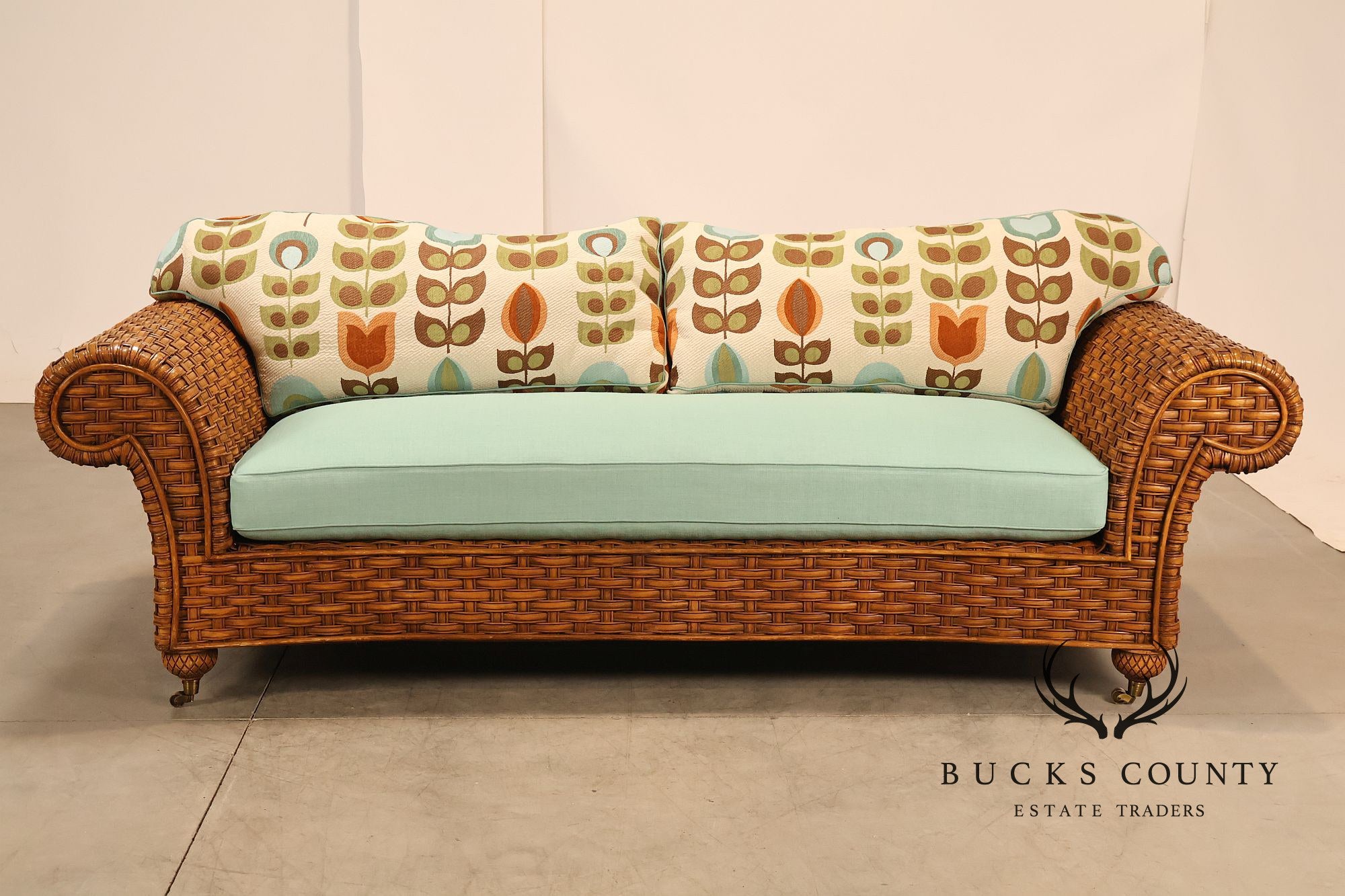 Lane Venture Excursions Pair Of Wicker Sofas With Cushions