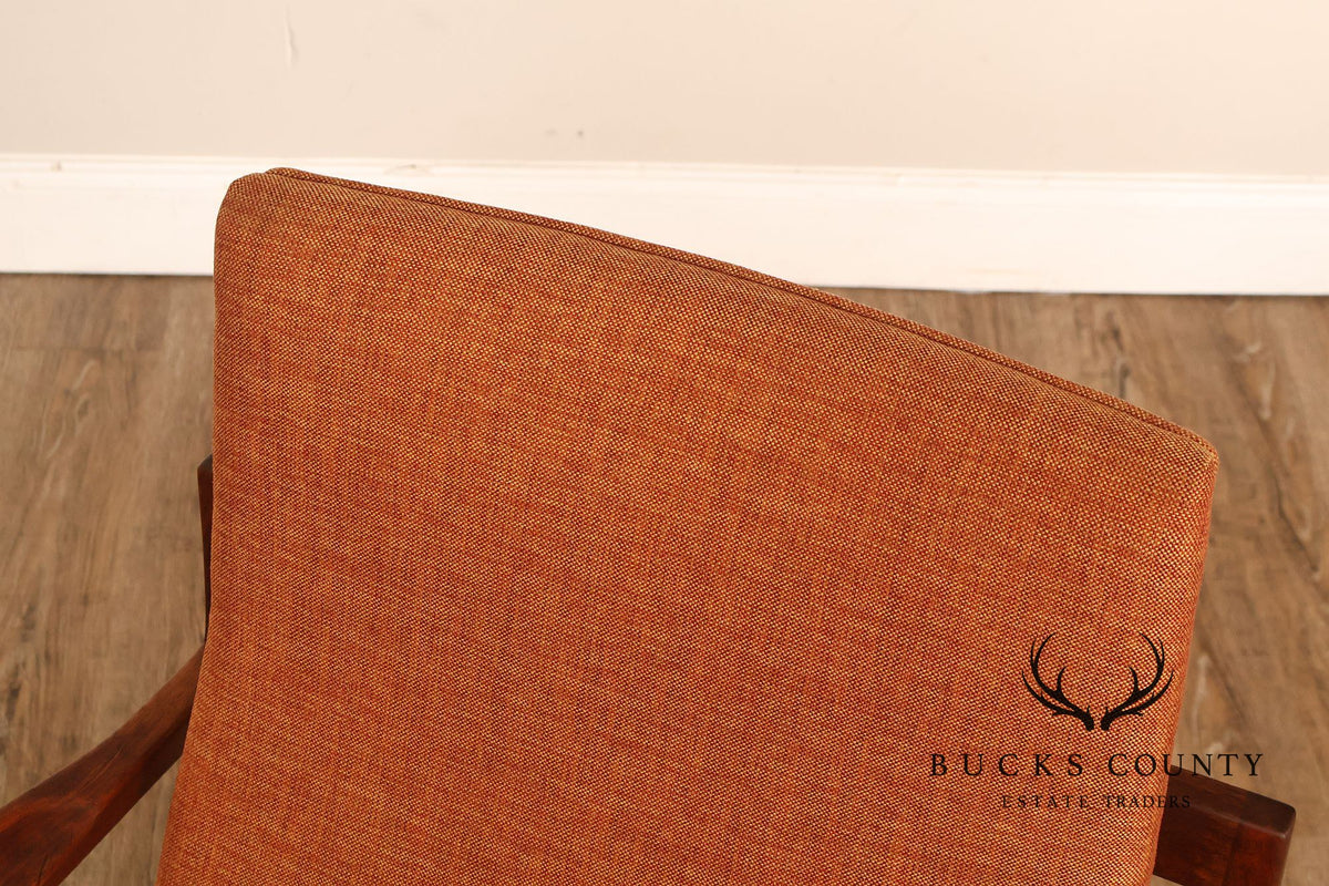 Jens Risom Mid Century Modern 'Floating' Walnut Armchair