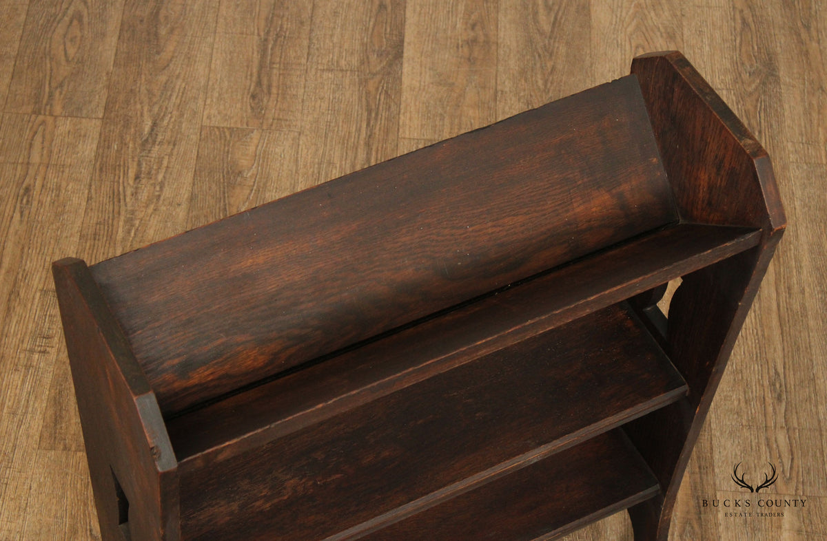 Antique Mission Oak Magazine Rack Bookcase Trough