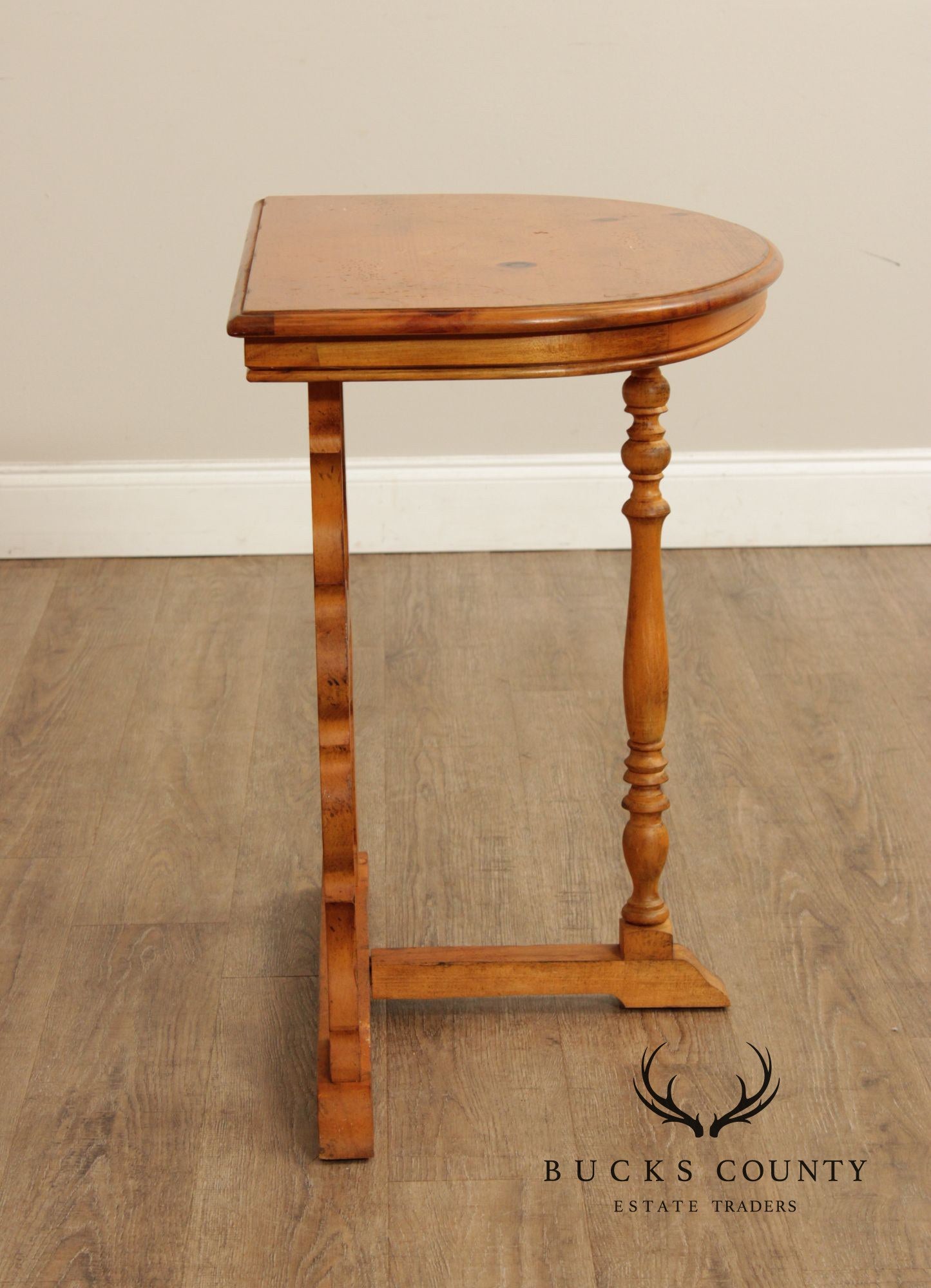 Spanish Baroque Style Pine Demilune Hall Table
