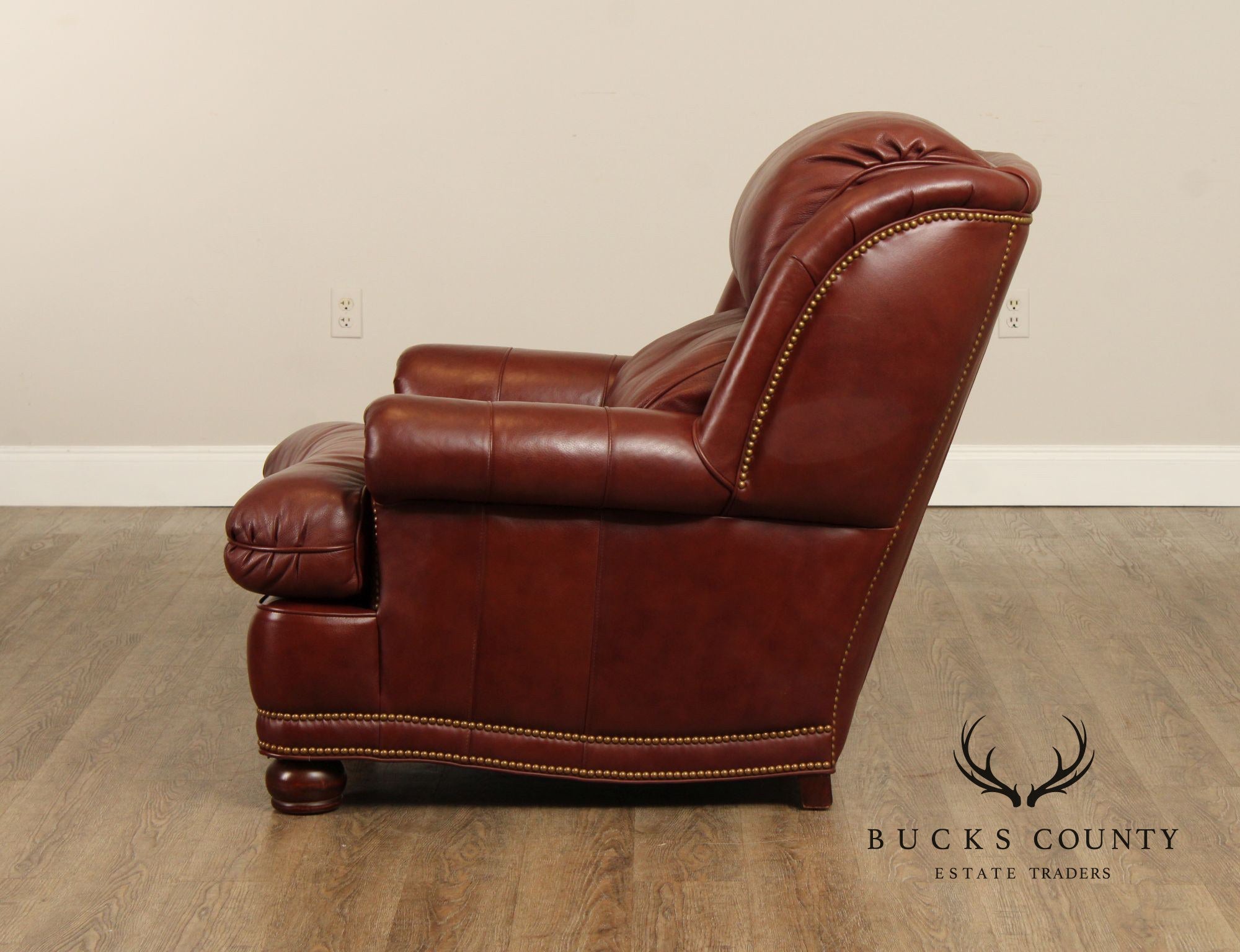 Hancock & Moore 'Austin' Leather Armchair and Ottoman