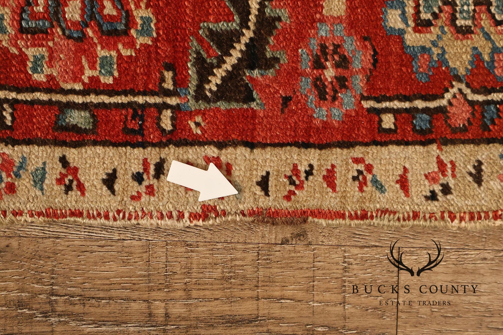 Antique Persian Heriz Hand-Knotted Area Rug – 9'1" x 12'10"