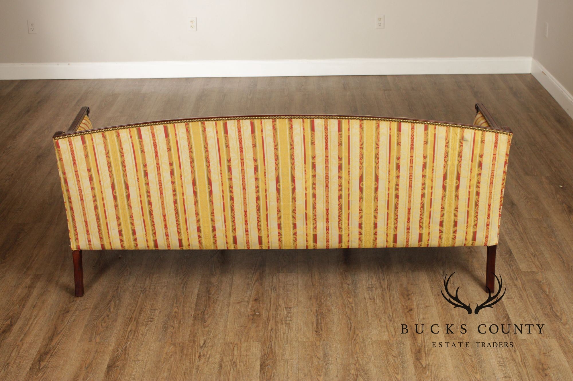 Sheraton Style Upholstered Mahogany Sofa