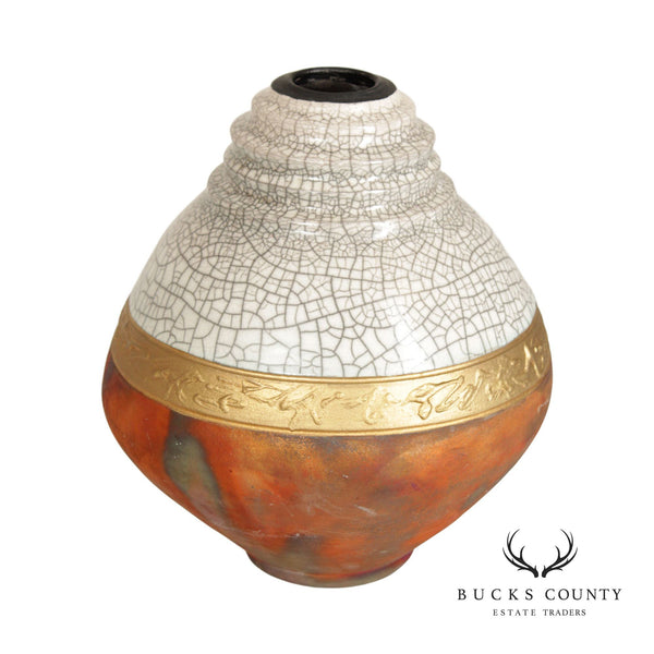 George M. Blackman Raku Pottery Vase