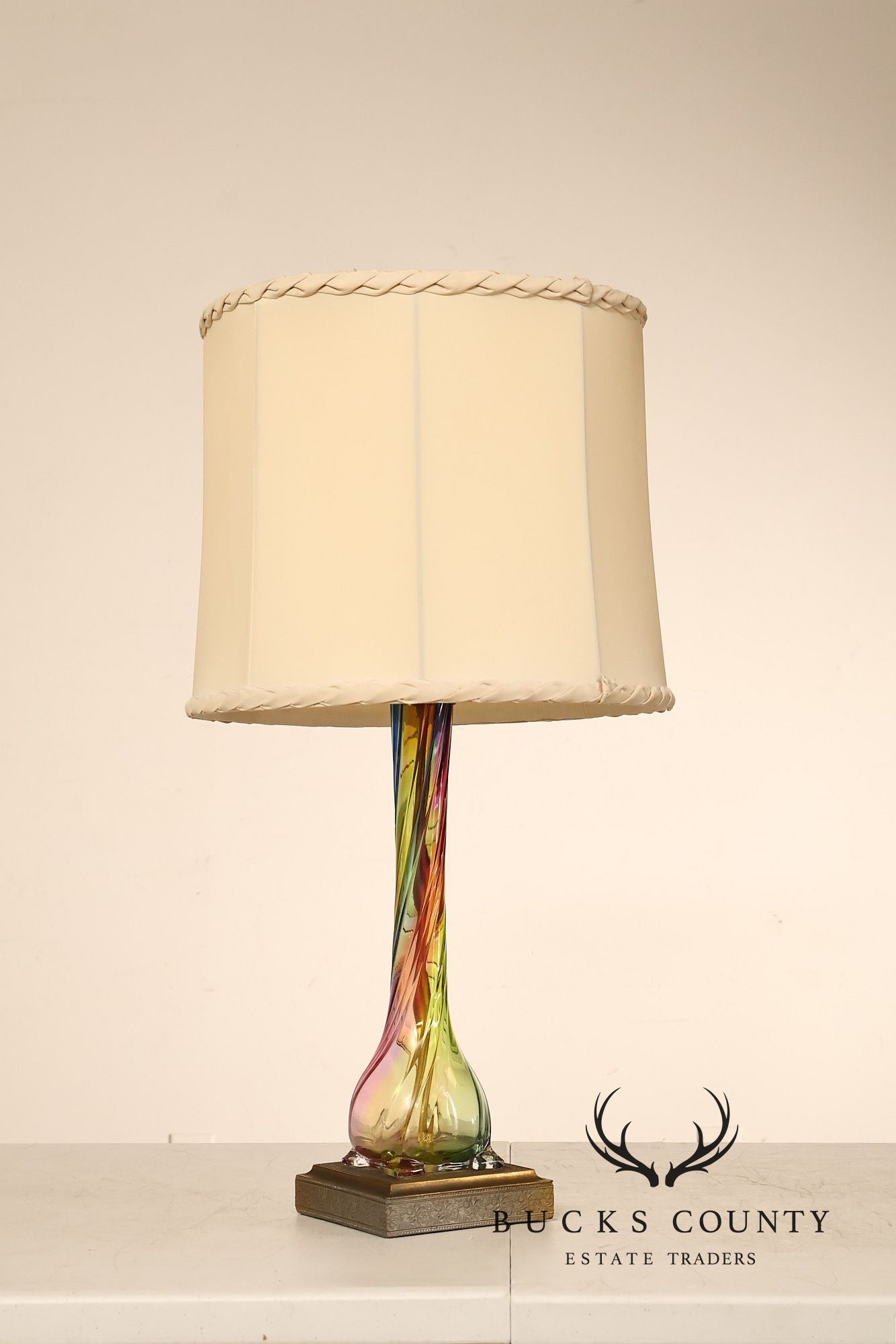 Leviton Mid Century Modern Blown Glass Table Lamp