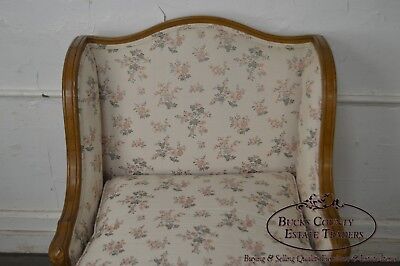 French Louis XV Custom Upholstered Carved Frame Wide Seat Bergere Lounge Chair