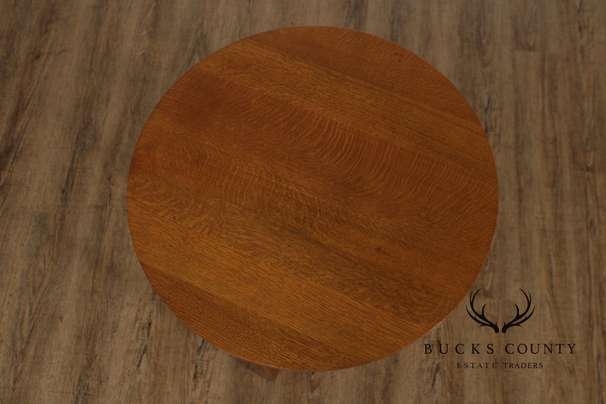 Stickley Mission Collection Oak Round Lamp Table