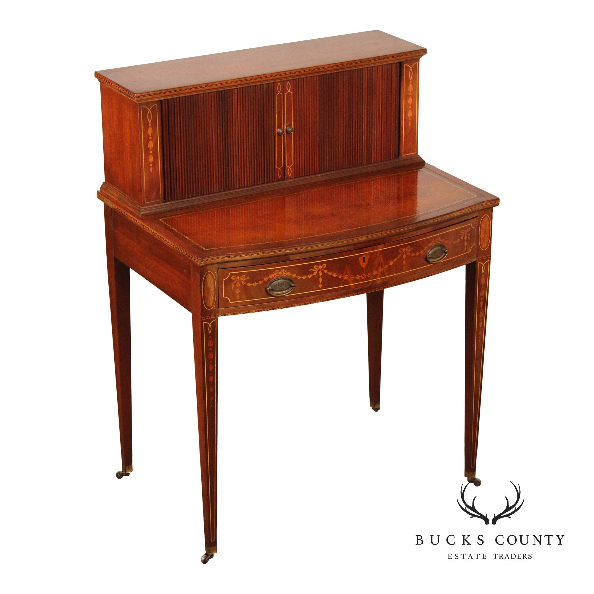 Hepplewhite Style 1940,s Mahogany Inlaid Writing Desk