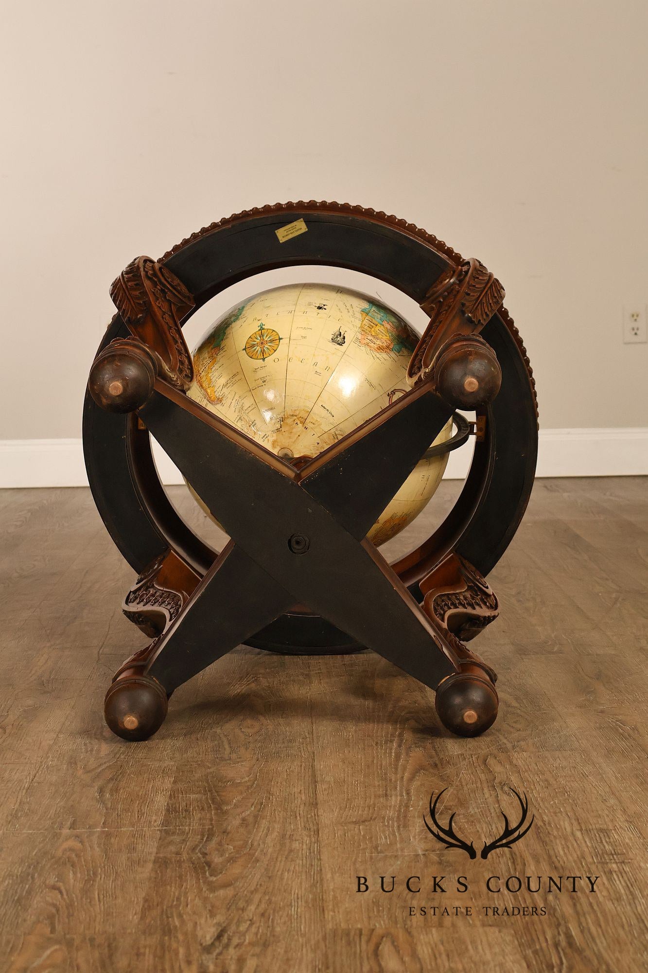 Maitland-Smith Mahogany Replogle World Globe Accent Table