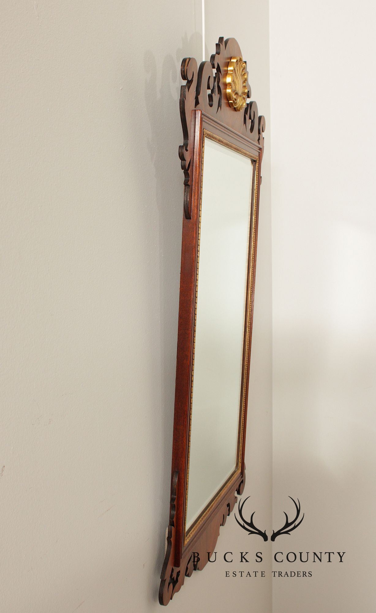 Henkel Harris Chippendale Style Mahogany Wall Mirror