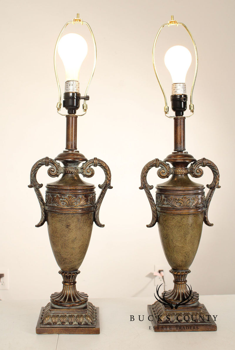 Neoclassical Style Pair of Urn Form Table Lamps