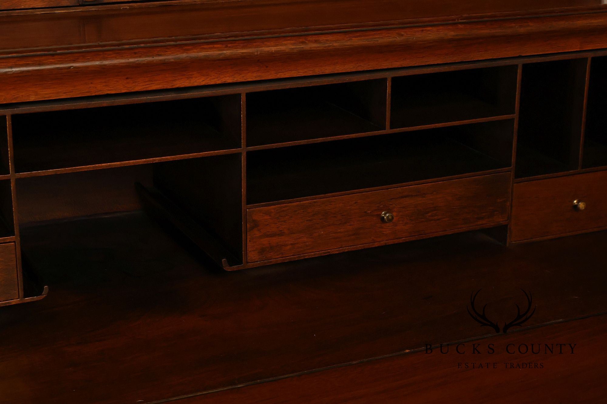 Federal Style Mahogany Secretary Bookcase With Drop Front Desk